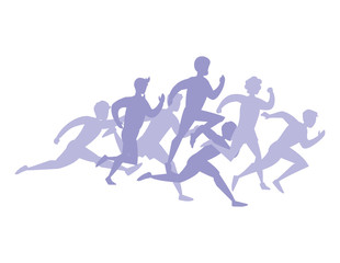 Fototapeta na wymiar People running in a marathon