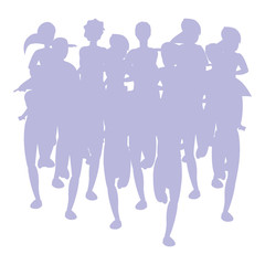 People running in a marathon