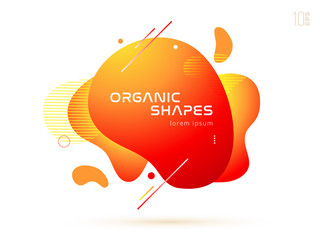 Set of liquid color abstract geometric shapes. Fluid gradient elements for minimal banner, logo, social post. Futuristic trendy dynamic elements. Abstract background. Eps10 vector.