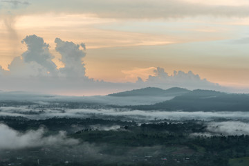 Beautiful scenery in the sunset Khao Kho District