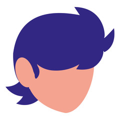 Man head over white background