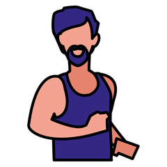 Fitness boy running design