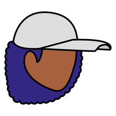 Woman head over white background