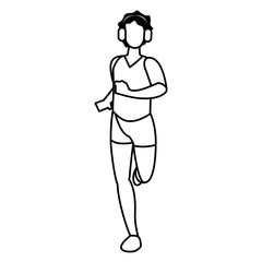 Fitness boy running design