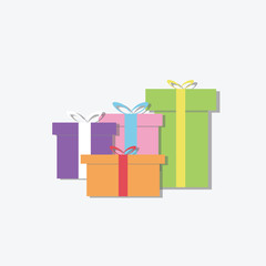 Many Gifts Presents With Colorful Box