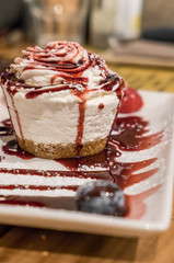 Round small cheesecake