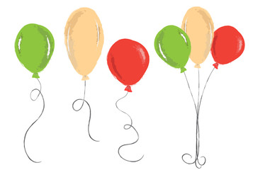Baloons set vector illustration on the white background