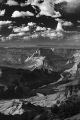 Dramatic sunset light at The Grand Canyon, USA - portrait orientation