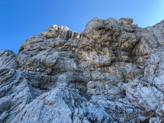 Landscape picture of mountains in Triglav national park in Slovenia.