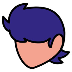 Man head over white background