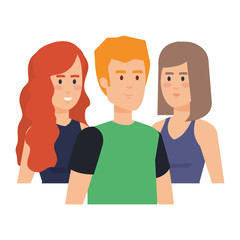 Fototapeta premium group of young people characters