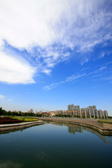 Fototapeta premium Luannan county city building scenery, China