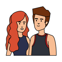 young couple avatars characters