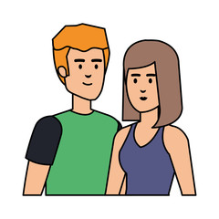 young couple avatars characters