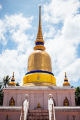 Golden Pagoda at Phra Borommathat Sawi, Chumphon, Thailand