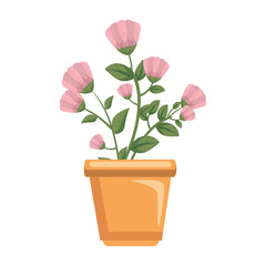 flowers houseplant in pot icon