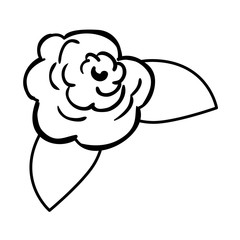 cute flower with leafs decorative