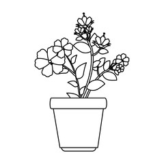 flowers houseplant in pot icon