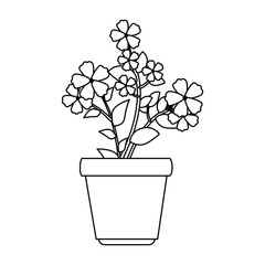 flowers houseplant in pot icon