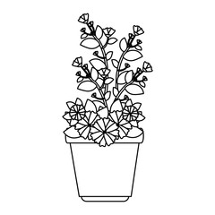 flowers houseplant in pot icon