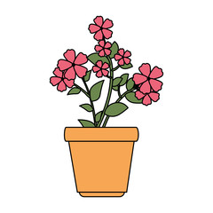 flowers houseplant in pot icon