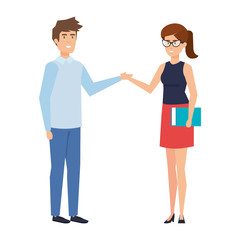 young couple avatars characters