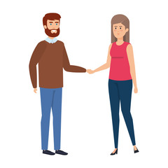 young couple avatars characters