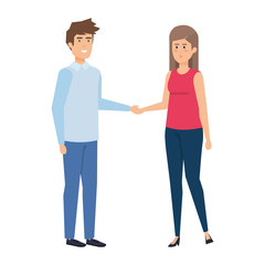 young couple avatars characters