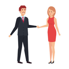 Obraz premium young couple avatars characters
