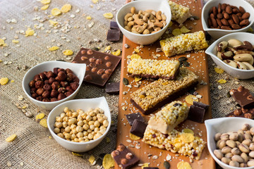 Granola Bars and mixed nuts