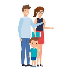 Fototapeta premium parents couple with son characters