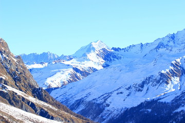 Alps covered with snow, Aosta region, Italy