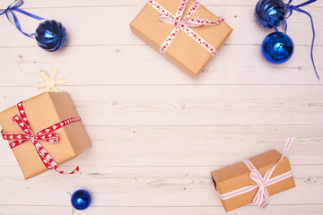 christmas card with envelope and decorations