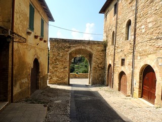 San Bartolomeo gate in Montefalco, a Medieval town in Umbria (Italy) that is famous for the red wine "Sagrantino" production.