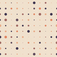 Seamless pattern. Multicolored dots on the background with a grid. Abstract pattern