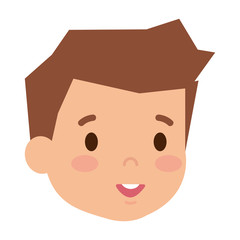 cute little boy head character
