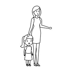 mother with daughter characters