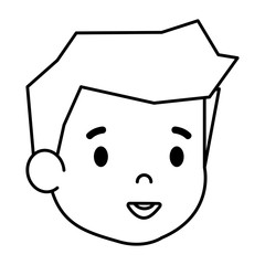 cute little boy head character