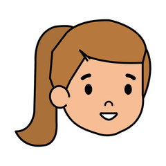 beautiful little girl head character