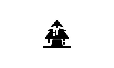 Tree Snow Icon Winter Template Vector
