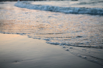 reflection of sunset in the water