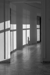 empty room with door and window