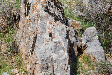 Mountain stone on nature as an abstract background
