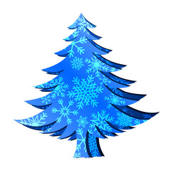 Sapins Flocons Bleu