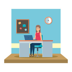 female teacher in the classroom