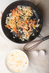 ingredients for cooking vegetable omelet