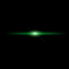  Isolated realistic lens flare visual effect on black night background. Space star. 