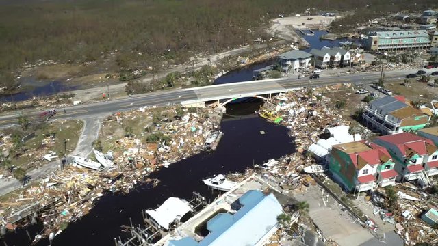 Buildings and houses completely destroyed by Hurricane Michael