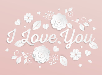 I love you - modern vector colorful illustration