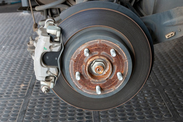 The Rusted Brake Disk Of A Car